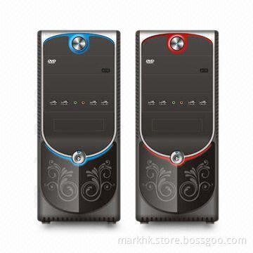 Computer Tower Cases, Supports Micro ATX/ATX/P4, with 0.45mm SGCC Thickness and 2 USB/Audio Ports